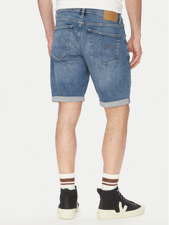 G-Star Raw G-Star Raw Džínsové šortky 3301 D10481 D634 H096 Modrá Slim Fit