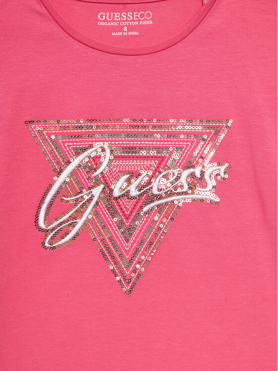 Guess Guess Тишърт J4GI21 K6YW4 Розов Boxy Fit