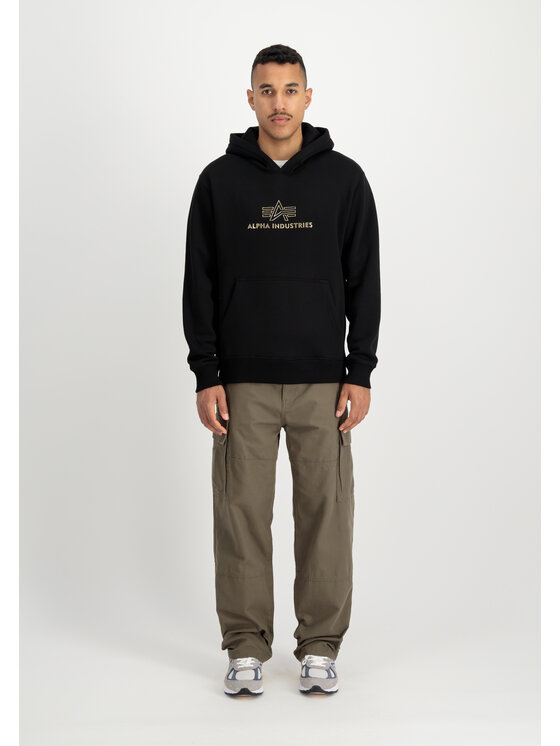 Alpha Industries Alpha Industries Bluza Basic Big Logo TPU Hoodie Czarny Regular Fit