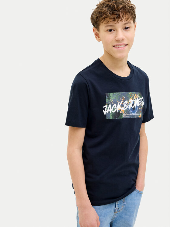 Jack & Jones Junior Jack & Jones Junior T-Shirt Hawaii 12269916 Granatowy Standard Fit