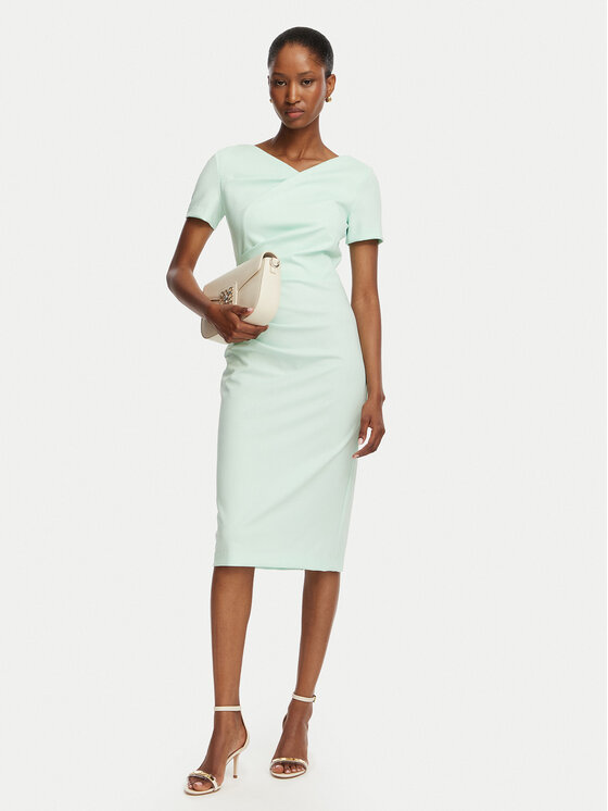 Rinascimento Rinascimento Kokteilinė suknelė CFC0129420003 Žalia Slim Fit