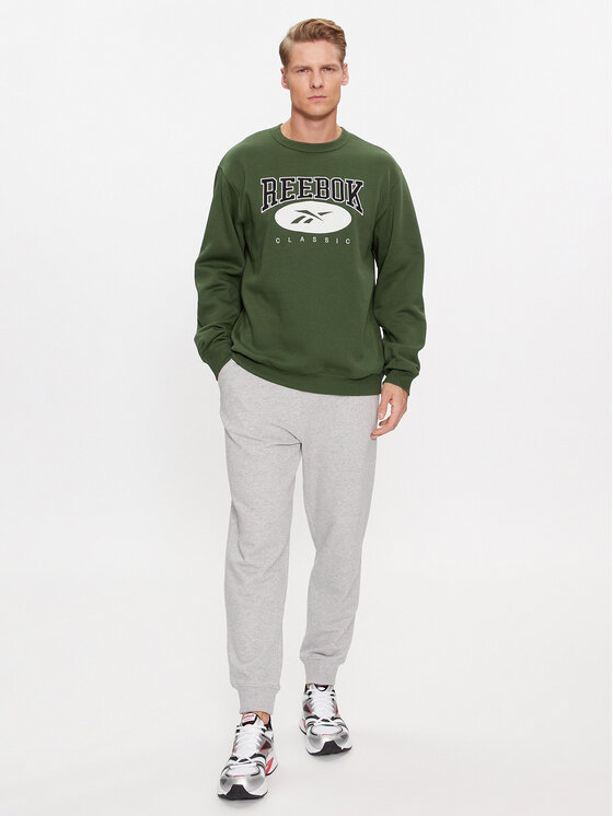 Reebok Reebok Majica dugih rukava Archive Essentials IM1530 Zelena Regular Fit