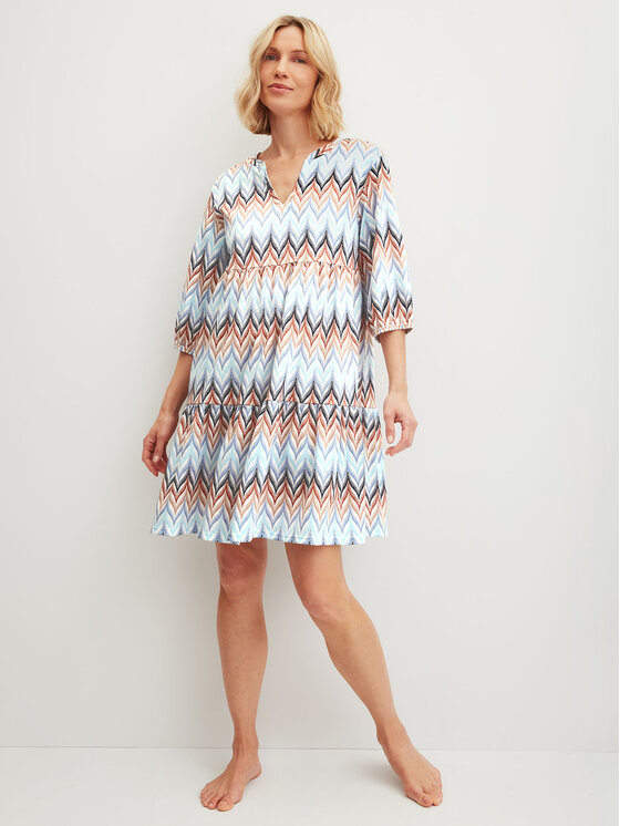 Calida Calida Nočná košeľa 33409 Modrá Regular Fit
