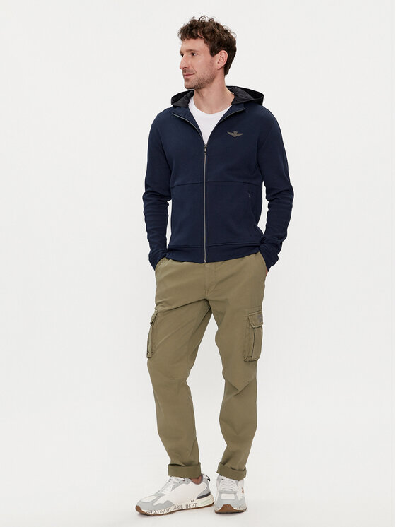 Aeronautica Militare Aeronautica Militare Majica dugih rukava 241FE1867P329 Tamnoplava Regular Fit