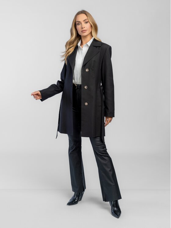 Salme Salme Trenčkot Lena Černá Regular Fit