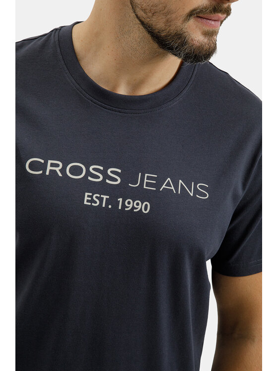 Cross Jeans Cross Jeans T-Shirt 16154-310 Granatowy Regular Fit