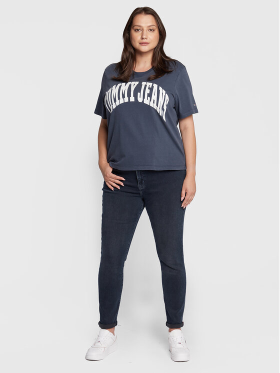 T-shirt College DW0DW13001 Blu scuro Oversize