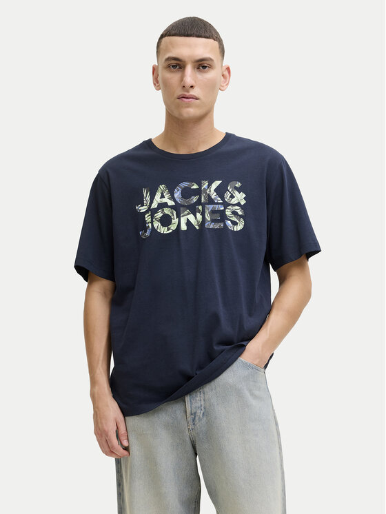Jack & Jones Jack & Jones Marškinėliai Ejeff Logo 12288536 Tamsiai mėlyna Regular Fit