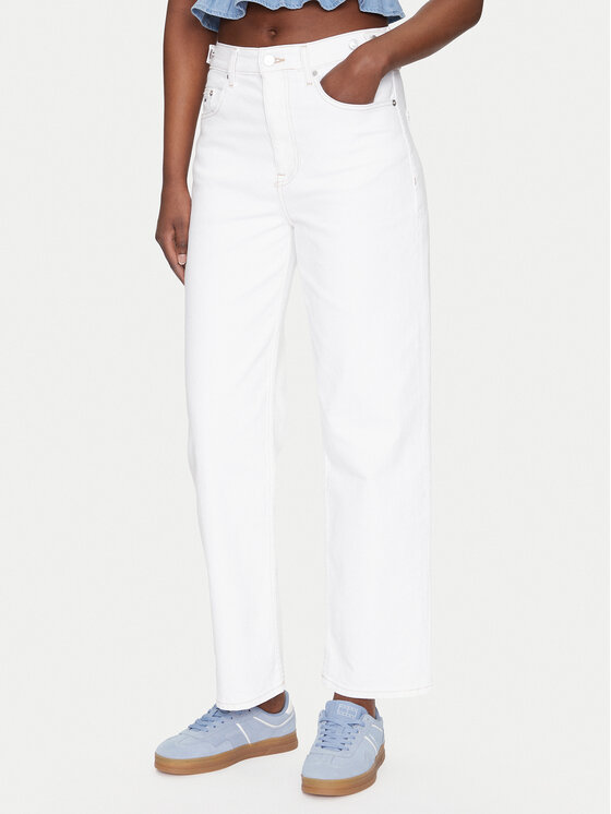 Tommy Jeans Tommy Jeans Blugi Layla DW0DW20018 Alb Straight Fit