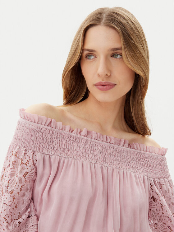 Guess Guess Bluză W5GH0S WE550 Roz Regular Fit