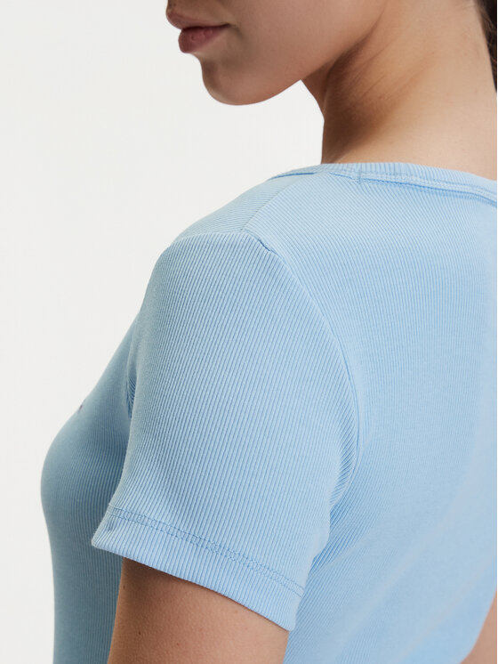 Tommy Jeans Tommy Jeans T-Shirt DW0DW17385 Hellblau Slim Fit