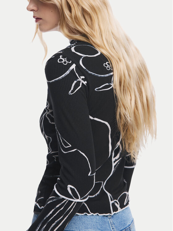 Desigual Desigual Blūze Londres 25WWTK49 Melns Regular Fit