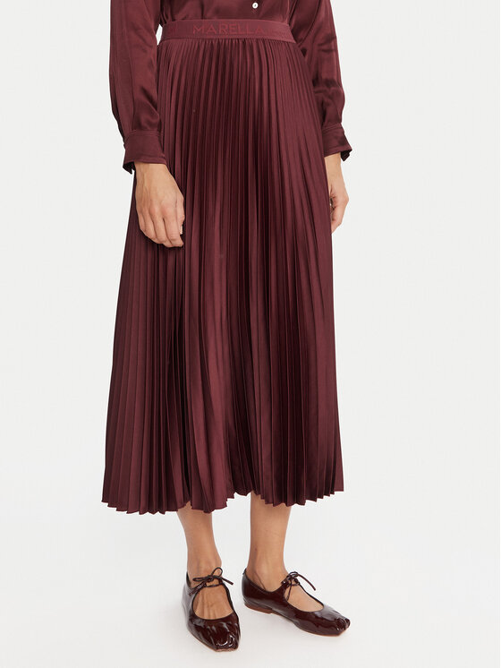 Marella Marella Plisirano krilo Pontiac 2523106045 Bordo rdeča Regular Fit