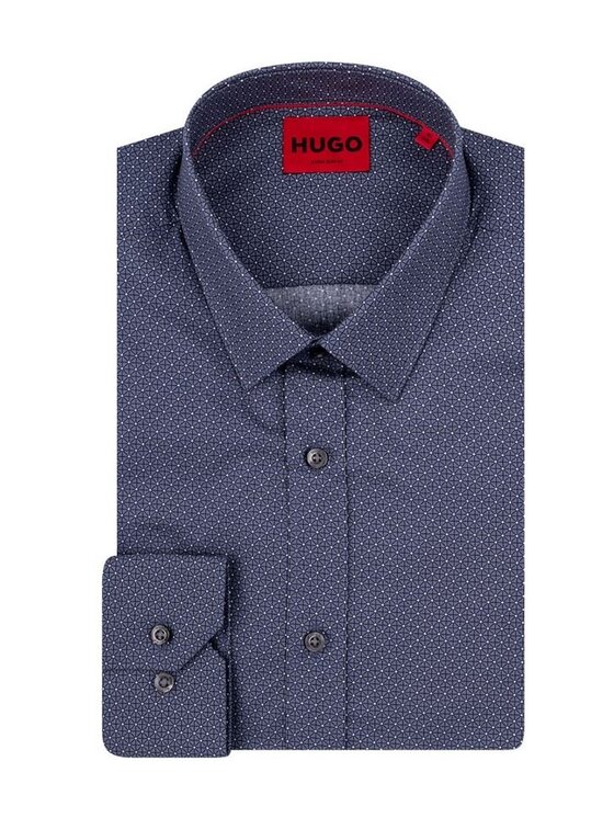HUGO Hugo Koszula Elisha02 Granatowy Slim Fit