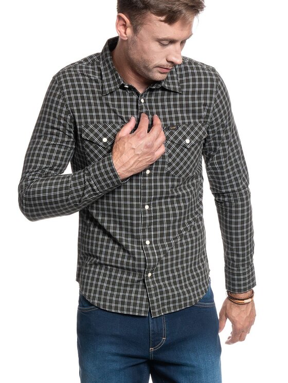 Lee Lee Camicia CLEAN WESTERN SHIRT Verde Slim Fit