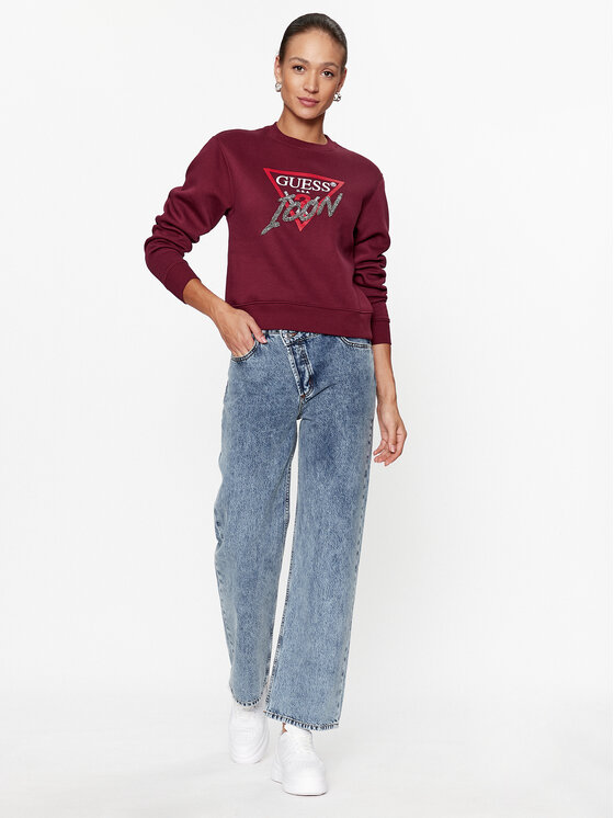 Guess Guess Sweatshirt W3BQ14 KB681 Dunkelrot Regular Fit