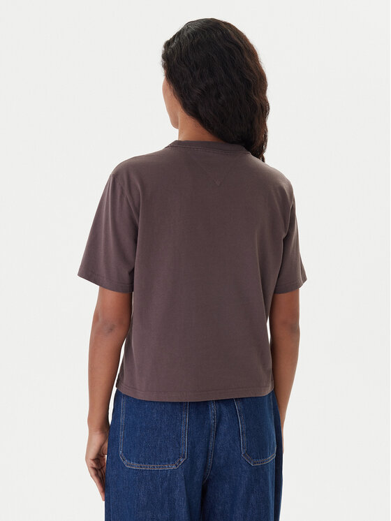 Tommy Jeans Tommy Jeans Тишърт Badge DW0DW22202 Кафяв Boxy Fit