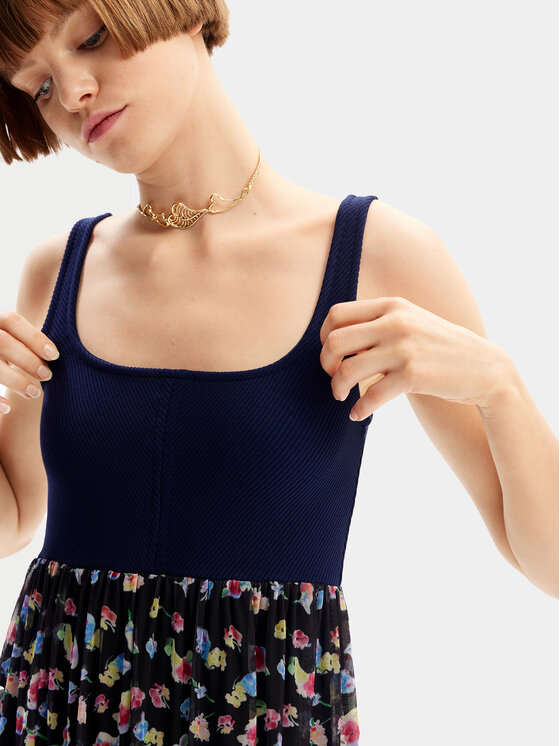 Desigual Desigual Nyári ruha Vancouver 24SWVK58 Sötétkék Regular Fit