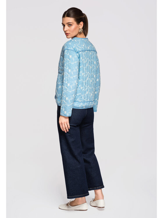 Ombre Ombre Kurtka przejściowa OW-JALP-0125 Niebieski Regular Fit