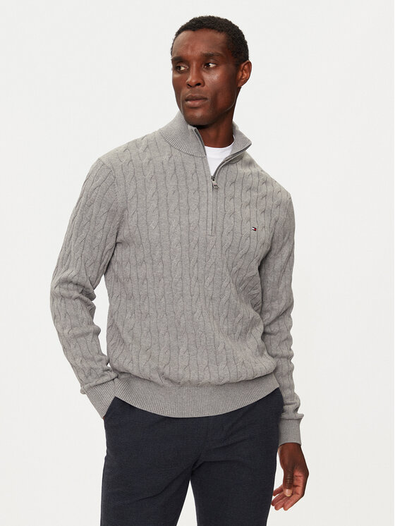 Tommy Hilfiger Pulover Classic MW0MW36532 Gri Regular Fit