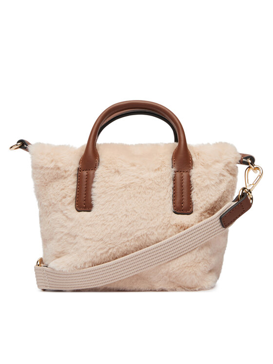 Tommy Hilfiger Tommy Hilfiger Τσάντα Popette Micro Tote Faux Fur AW0AW19311 Ανοιχτό μπεζ