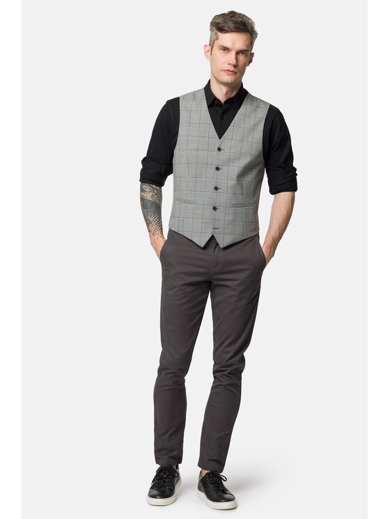 Lancerto Lancerto Kamizelka Austin KA073123000001 Szary Slim Fit
