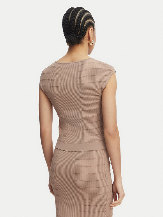 Guess Guess Majica W5YR12 Z0130 Smeđa Regular Fit