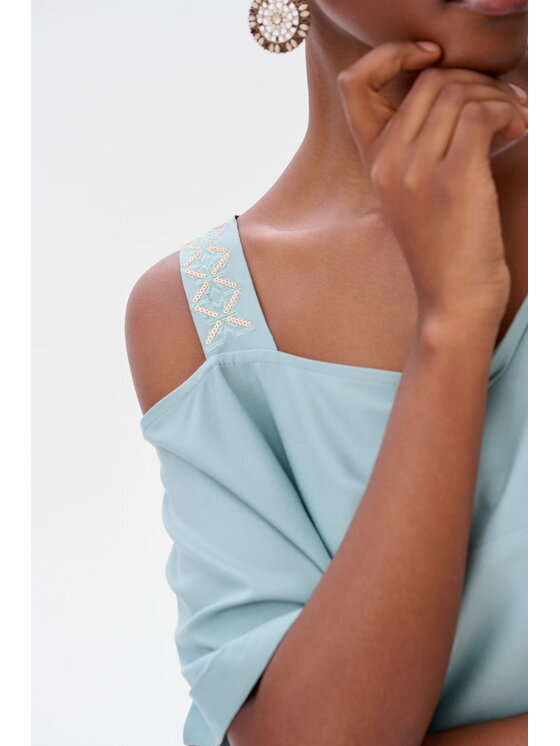 blue shadow blue shadow Bluzka Miri Zielony Regular Fit