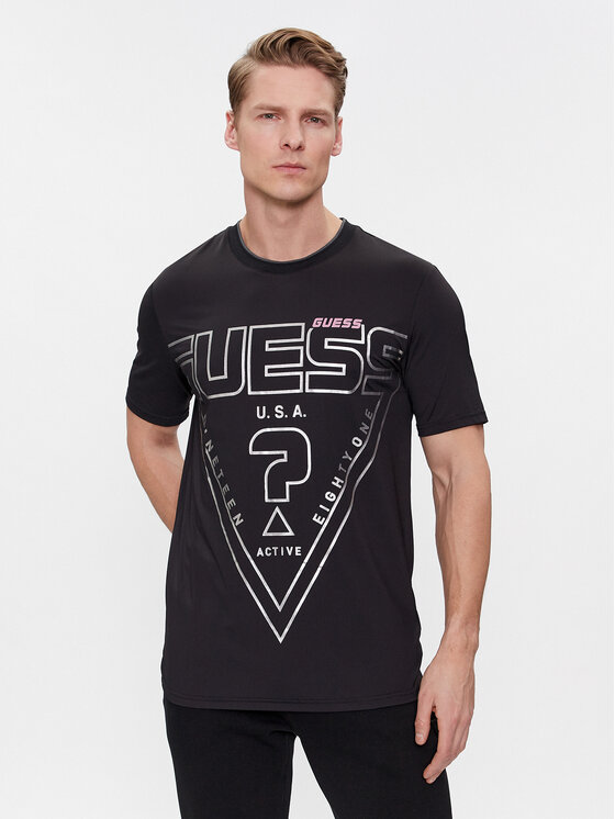 Guess T-shirt Lugh Z4RI07 KC220 Crna Slim Fit