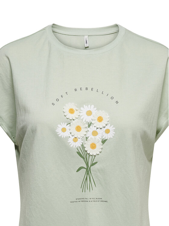 ONLY ONLY Тишърт Jany 15372108 Светлозелен Regular Fit