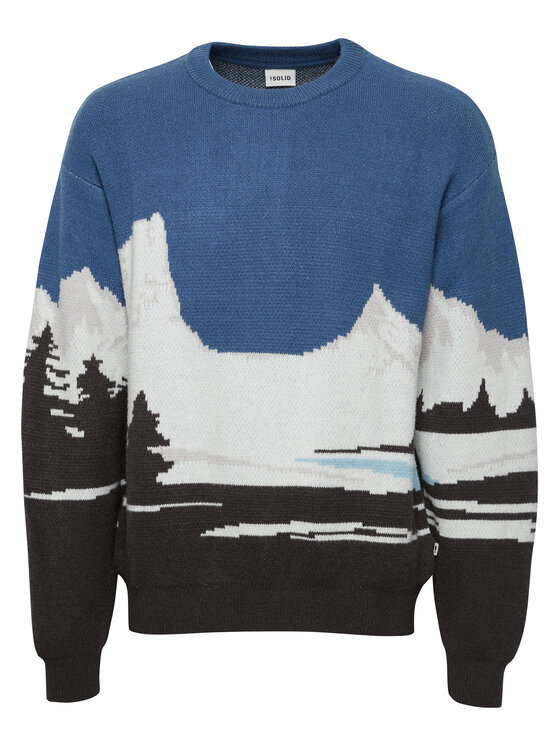 Solid Solid Maglione 21108047 Blu Regular Fit