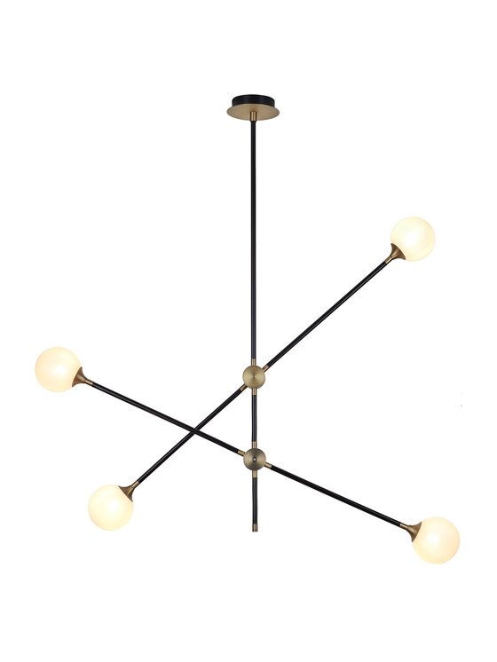 MIAhome MIAhome Lampa wisząca SPILLO czarno złota 92 cm Czarny