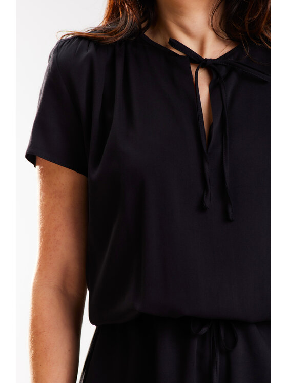 Awama Awama Sukienka letnia A575 Czarny Basic Fit