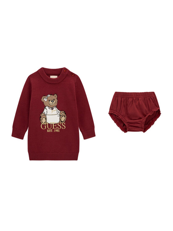 Guess Guess Плетена рокля A6BK06 Z1316 Бордо Regular Fit