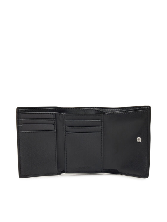 Calvin Klein Calvin Klein Moteriška piniginė Ck Woven Small Trifold K60K612953 Juoda