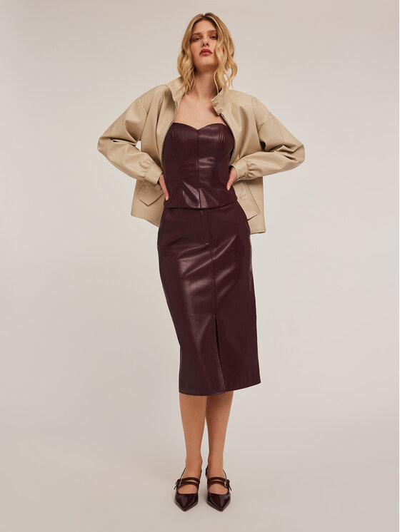 Motivi Motivi Giacca in similpelle R307W000123N002 Beige Regular Fit