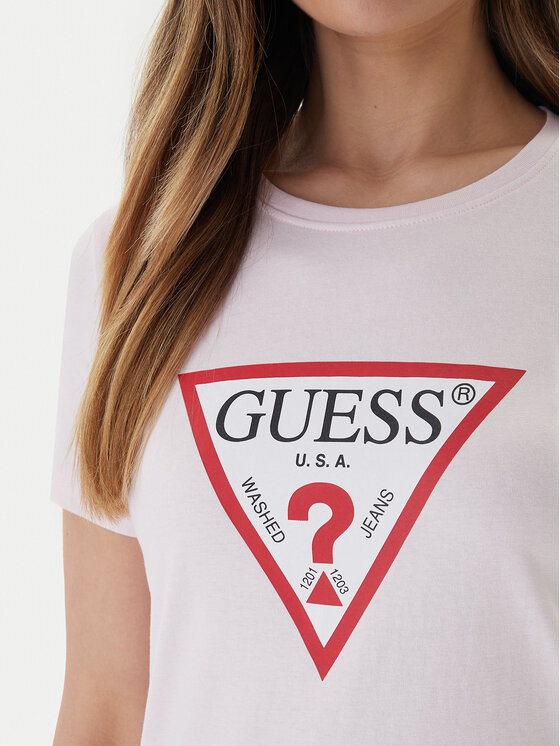 Guess Guess T-Shirt W1YI1B I3Z14 Różowy Regular Fit