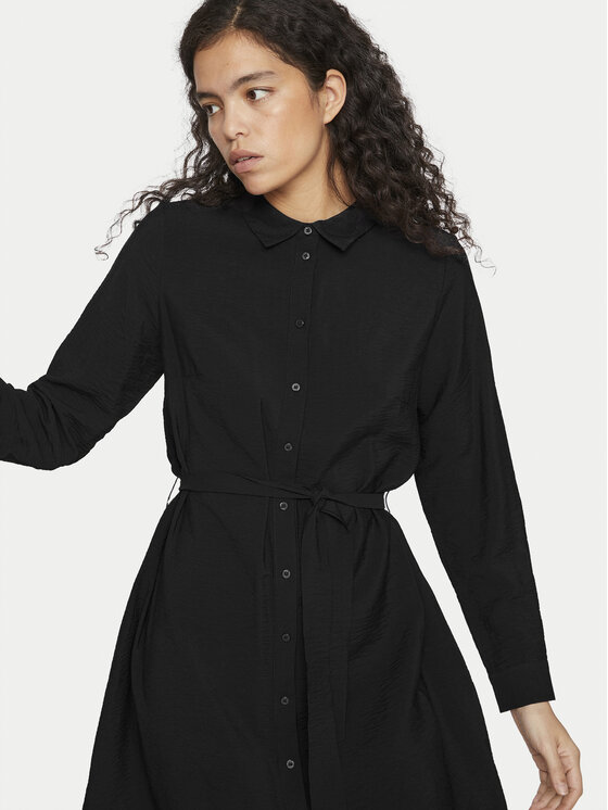 Vila Vila Rochie tip cămașă Domira 14095932 Negru Regular Fit