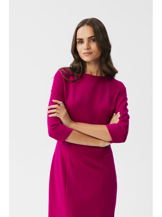 Stylove Stylove Koktejlové šaty S350 Fialová Modern Fit