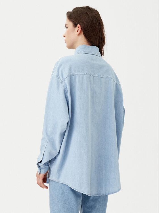 Calvin Klein Jeans Calvin Klein Jeans cămașă de blugi J20J225010 Albastru celest Oversize