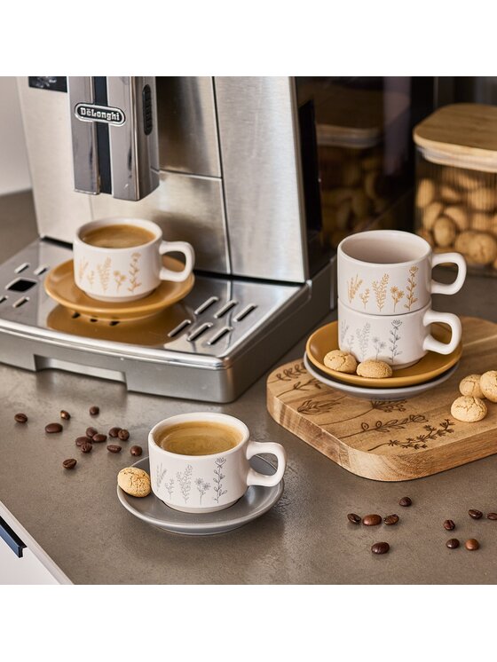 MIAhome MIAhome Filiżanka ze spodkiem Komplet 4 filiżanek do espresso 70 ml Kolorowy