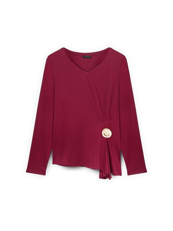 Fiorella Rubino Fiorella Rubino Bluzka G099L008776N036 Bordowy Regular Fit