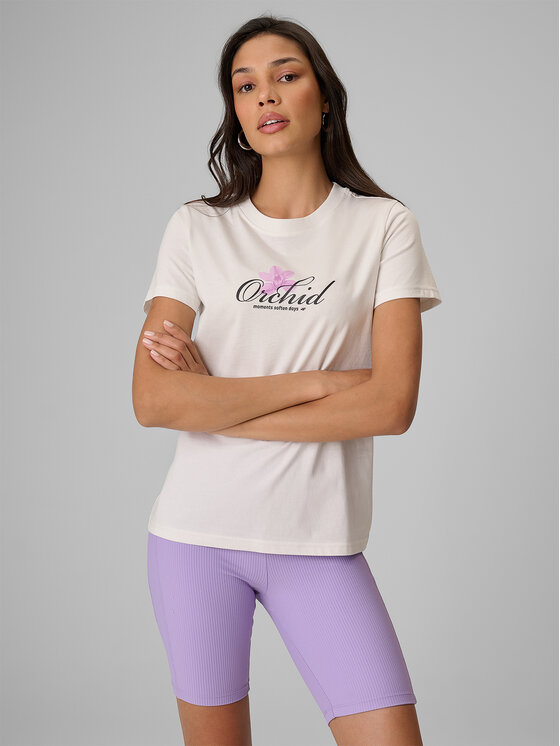 4F 4F T-Shirt TROPIC ORCHID Biały Regular Fit