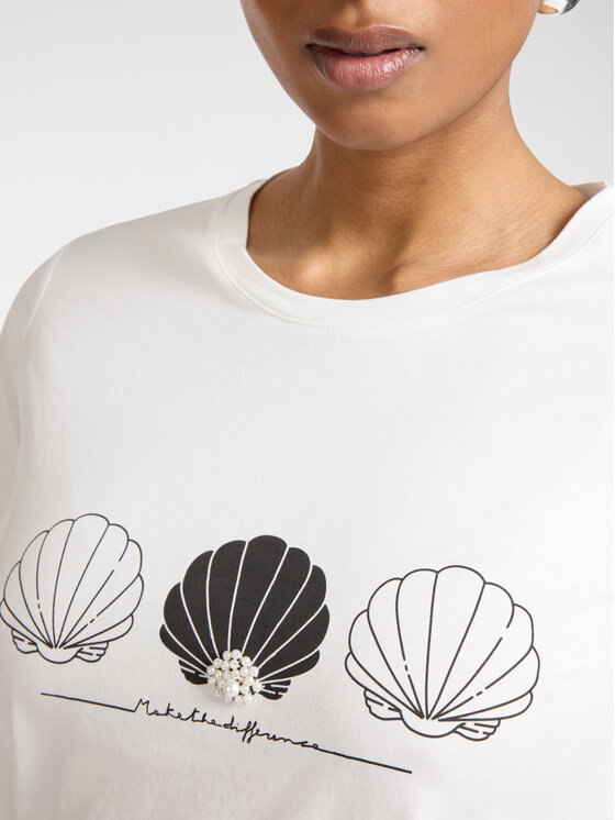 Elena Mirò Elena Mirò T-shirt G088Z000721N011 Bianco Regular Fit