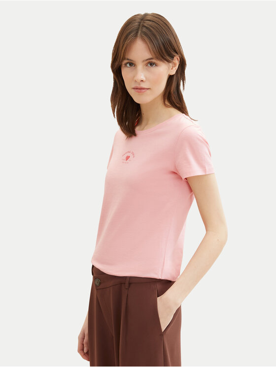 Tom Tailor Denim Tom Tailor Denim T-Shirt 1040185 Różowy Regular Fit