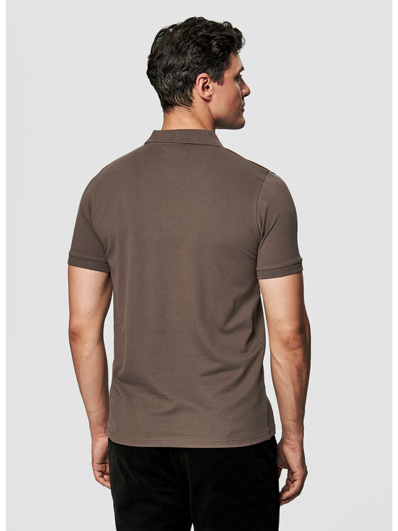 Pako Lorente Pako Lorente Polo P26SF-TX-001 Brązowy Classic Fit