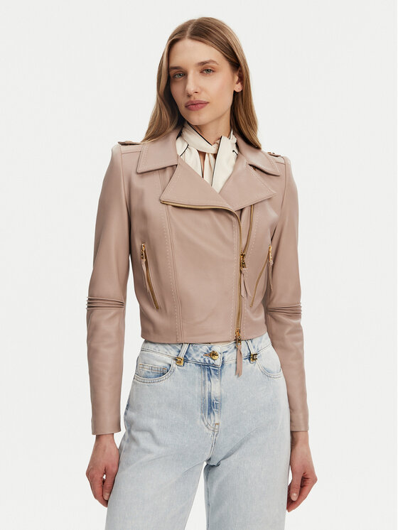 Elisabetta Franchi Elisabetta Franchi Bőrkabát GD-47Z-51E2-V1200 Bézs Regular Fit