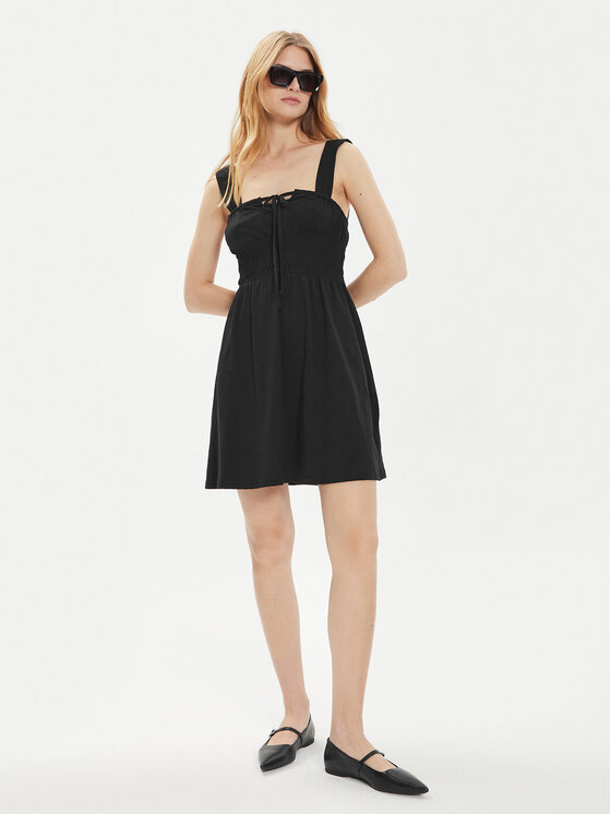 Brave Soul Brave Soul Sommerkleid LDRJ-627WINONA Schwarz Straight Fit