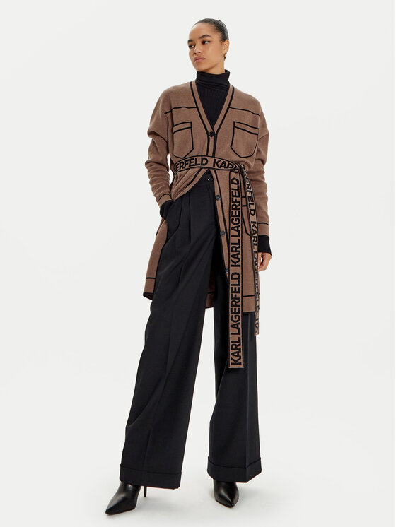 KARL LAGERFELD KARL LAGERFELD Кардиган 240W2020 Бежов Regular Fit