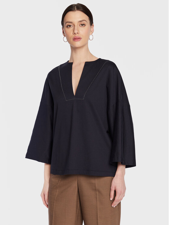 Fabiana Filippi Blúzka JED273W136 Tmavomodrá Relaxed Fit
